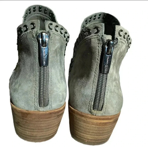 VINCE CAMUTO Chateau Gray Leather Prafinta Ankle Booties Suede Boot Sz 9.5 - Picture 8 of 11